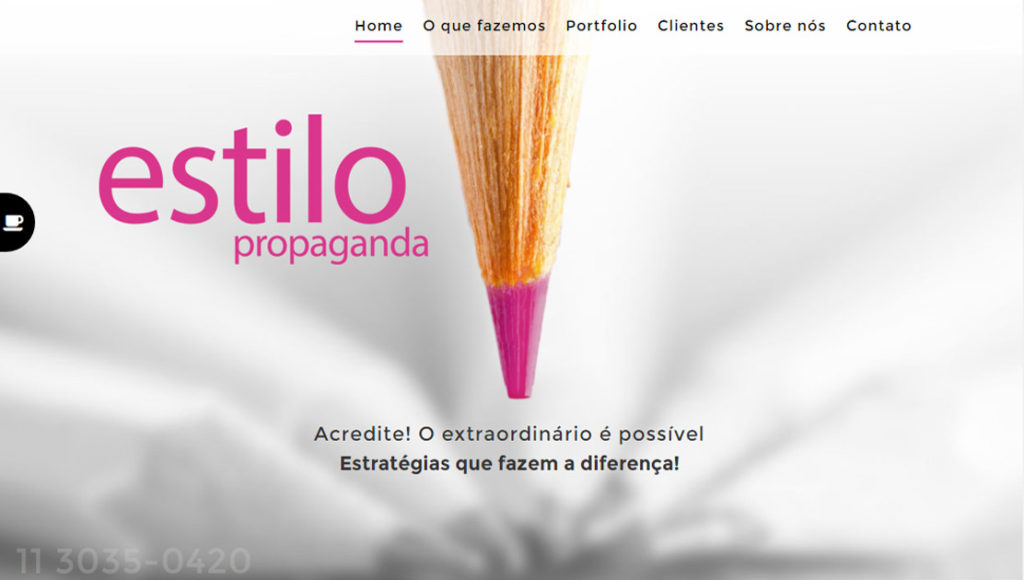 home do site estilo propaganda 2015