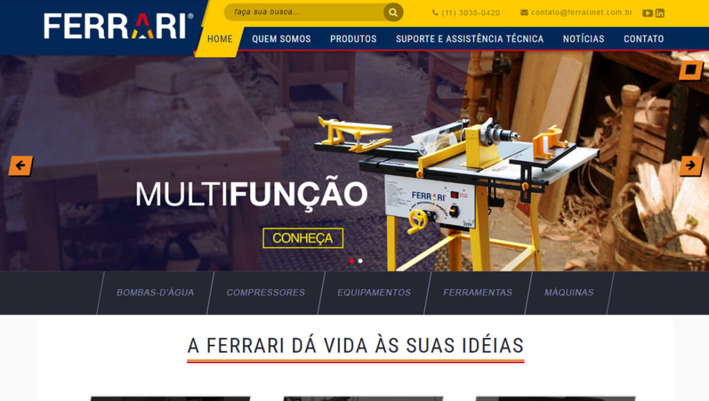 site ferrari visto po um imac